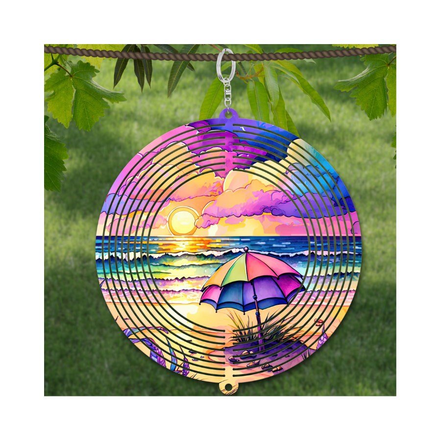8 inch Beach, Wind Spinner, Garden Decoraction, Porch Decoraction, Yard Art