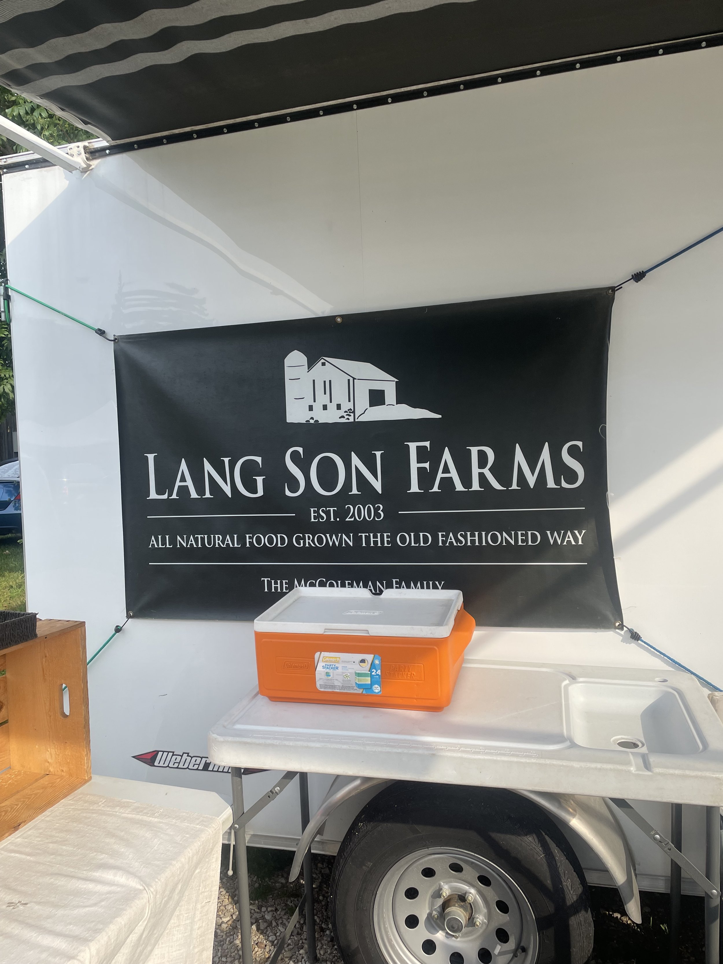 Set up at the Markets with our Trailer