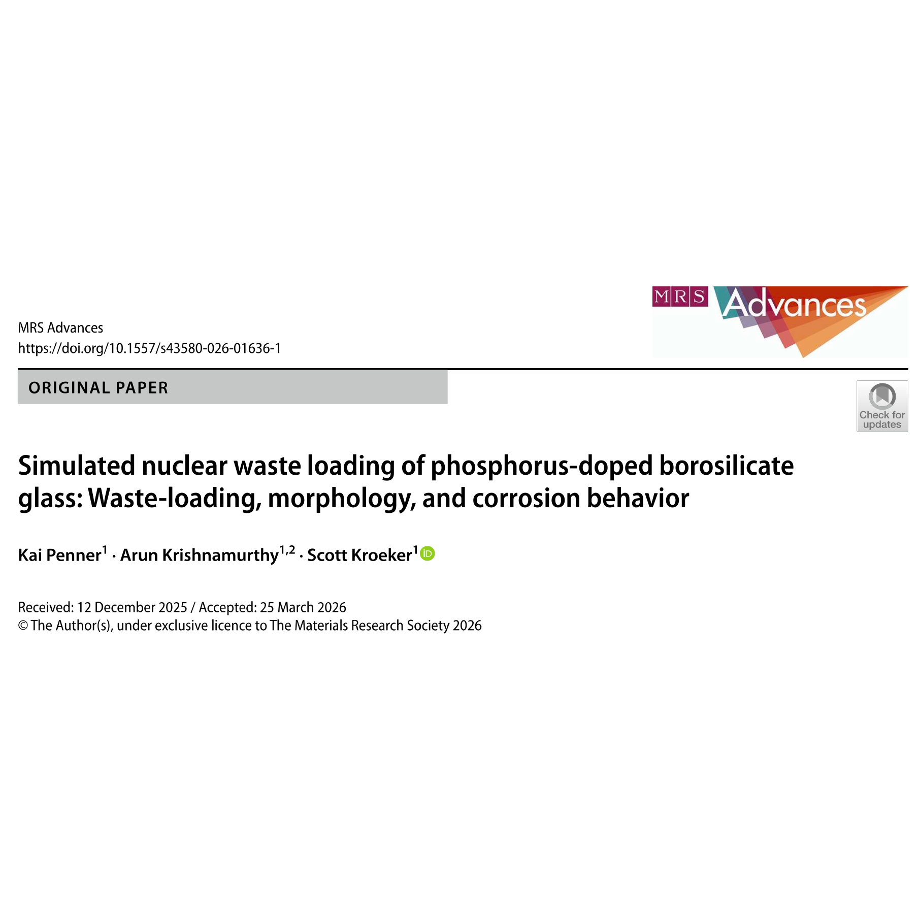 Kai’s first paper! 