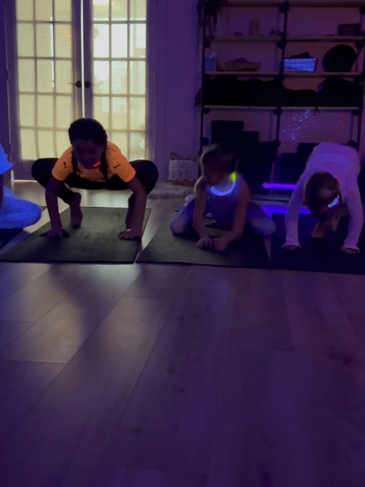 We had the best Glow-in-the-Dark Yoga Camp today! 
The kindest group of children, cheering each other on and sharing in the practices of yoga. 🤍