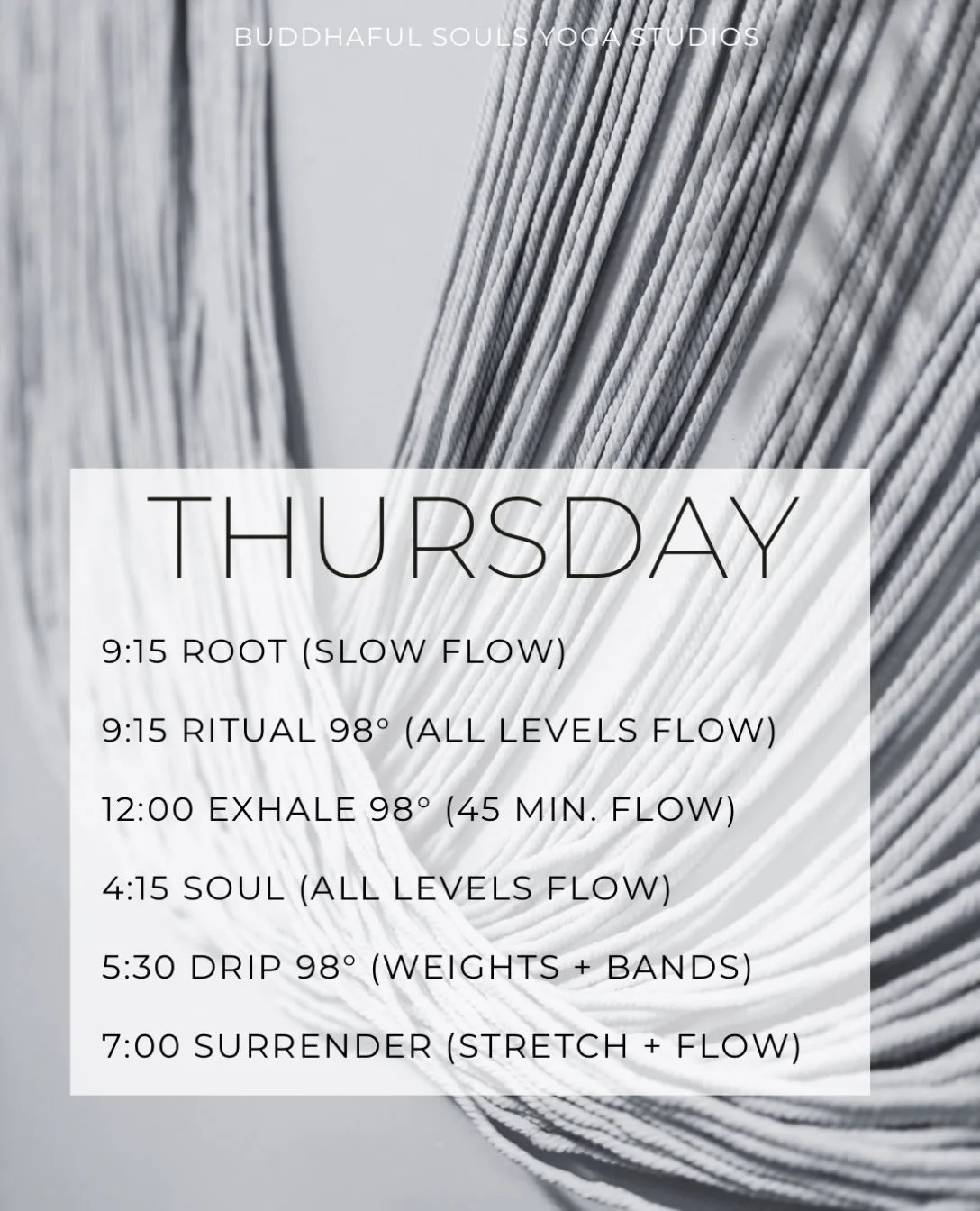 Thursday classes 🤍 we would love to see you!