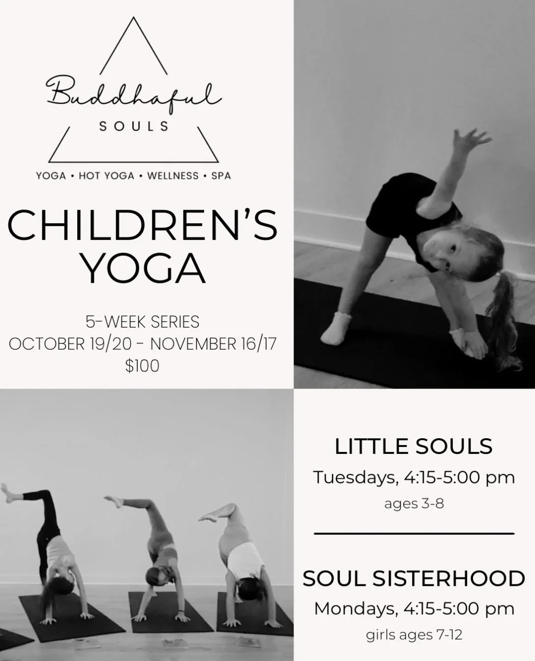 New series begin this week or drop in! 

Our kids&rsquo; classes are designed to be available: you can purchase the whole series or a drop-in. We want yoga to be accessible to the kids around their busy schedules!