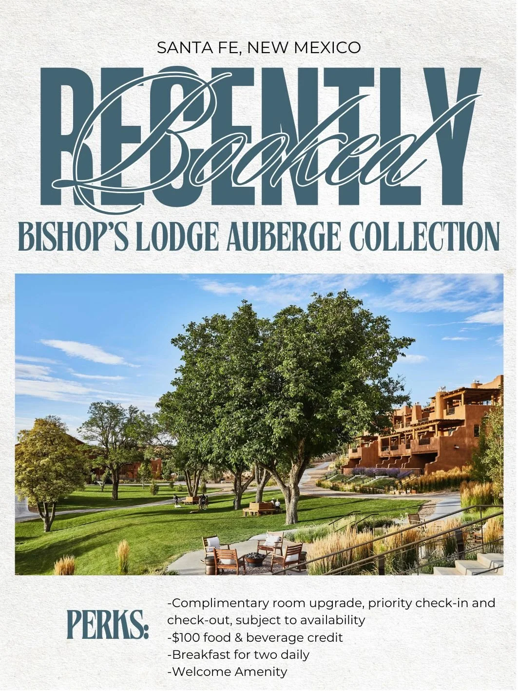 ⭐️⭐️⭐️⭐️⭐️

Hey, @bishopslodgeauberge - thank you for your hospitality! 🛎️

For ages, Santa Fe has lured visitors with its rich history, cultural diversity, mystical landscape, and extraordinary art scene. All of these charms combine at Bishop&rsquo