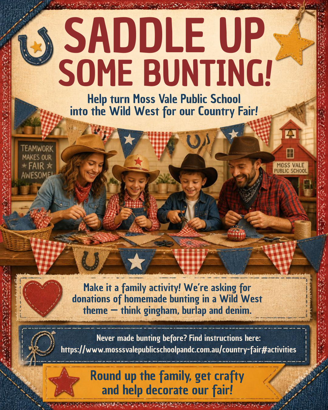 Create and make some wild west bunting for the Country Fair