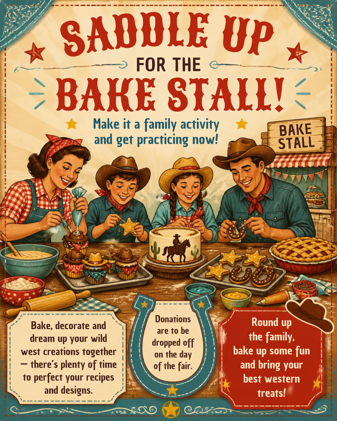 Get practicing now for the bake stall and perfect your wild west recipes