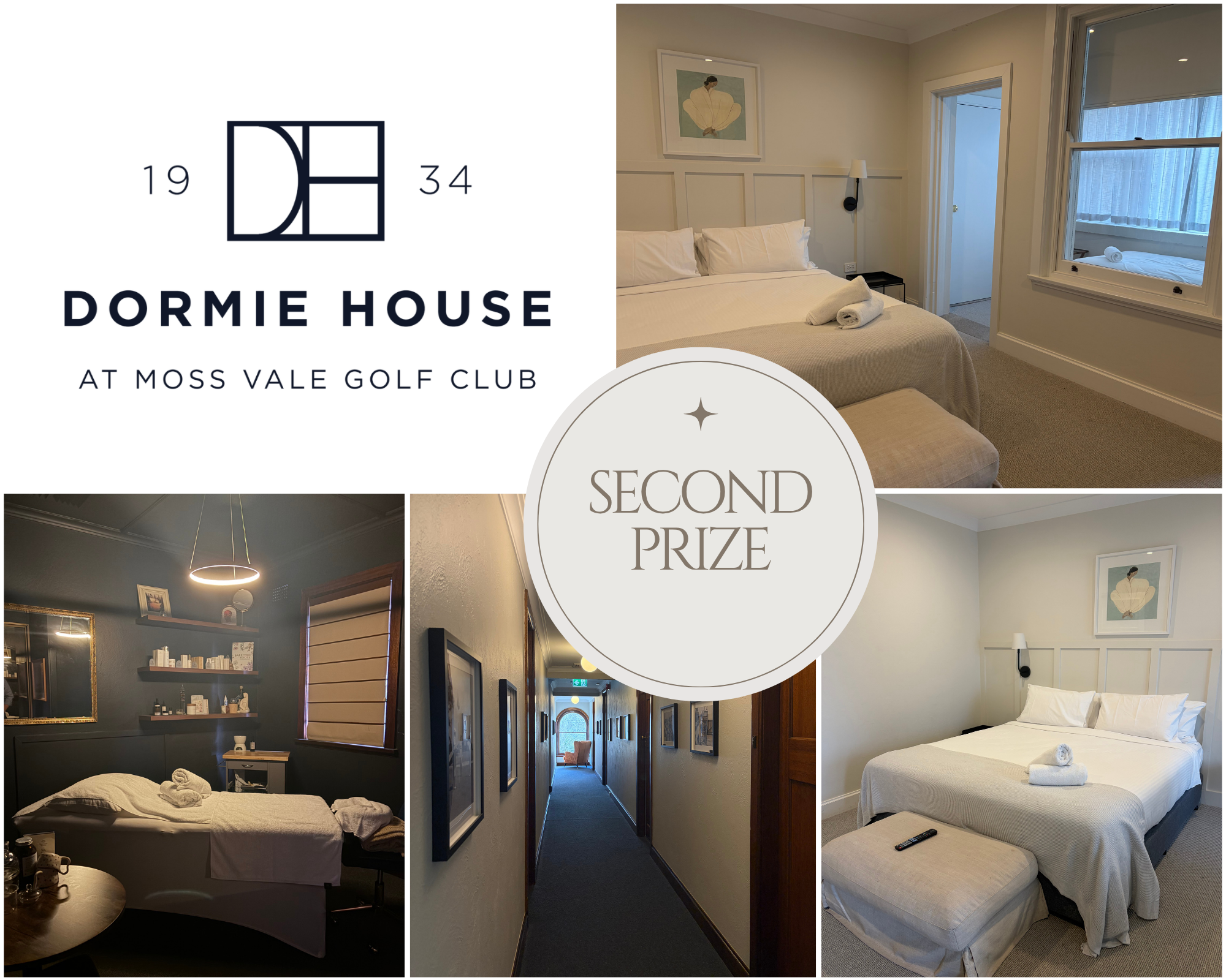2nd prize A two-night stay at the newly renovated Dormie House at Moss Vale Golf Club for two people including breakfast valued at $780.