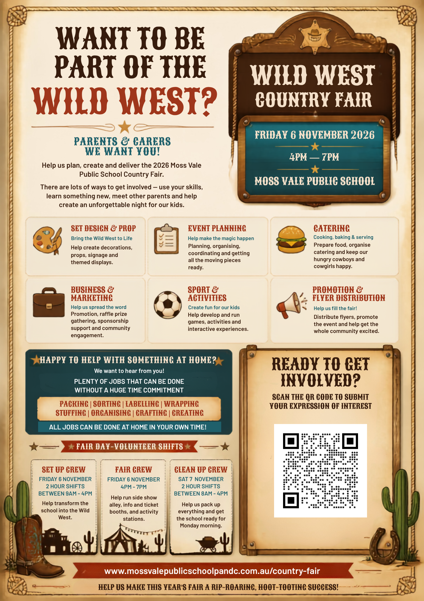 Sign up to Volunteer for the Moss Vale Public School Country Fair