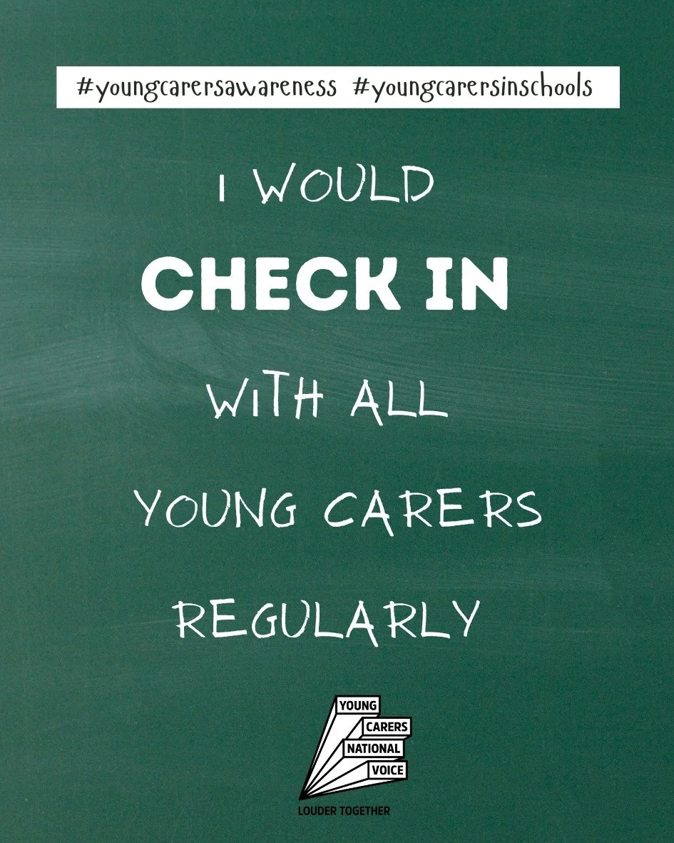 #ifIwasaSchoolLeader ...
Offering support to young carers doesn't have to be big, it can be as simple as starting a conversation 🗯
Not sure what to ask? check out our #earlyidentification tool which includes a list of questions on ycnv.org.uk or li