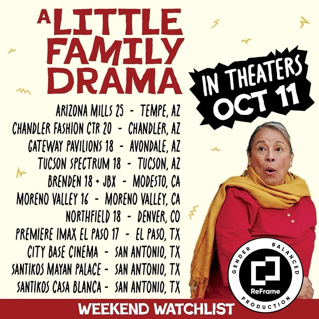 🏡 WEEKEND WATCHLIST 🏡

Award-winning film A Little Family Drama is coming to theaters! Catch this family comedy in Denver, El Paso, Modesto, Moreno Valley, Phoenix, San Antonio and Tucson (and see the #ReFrameStamp on the big screen!) in theaters s