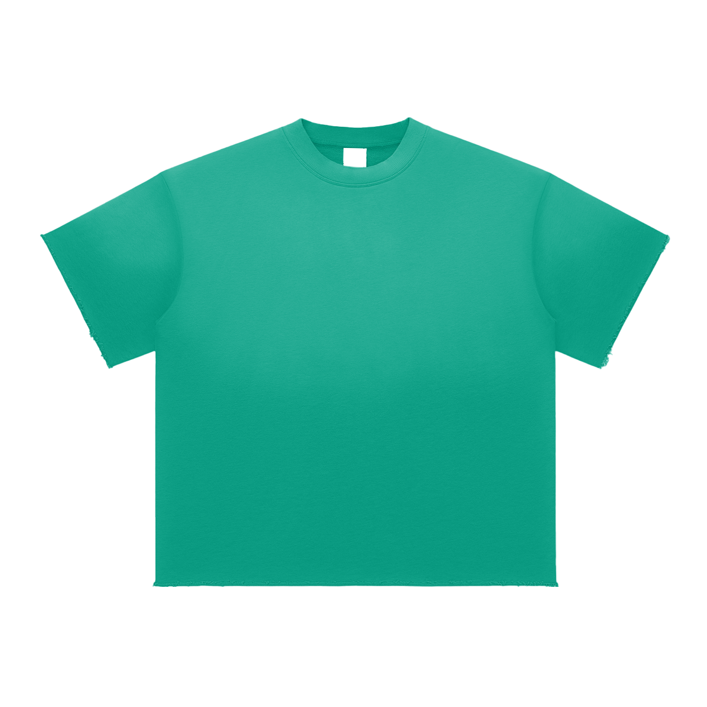 sun fade rough edge t-shirt green front.png