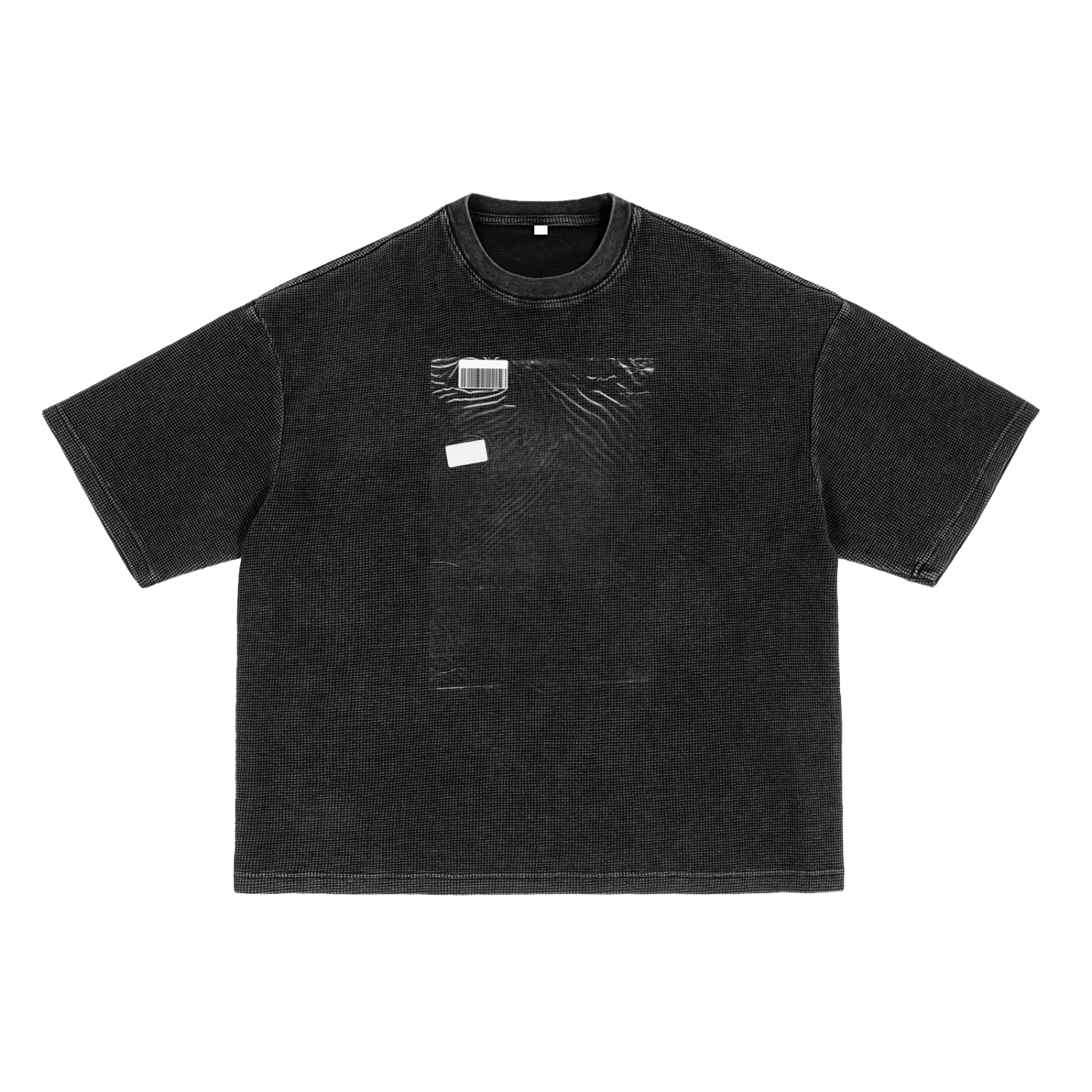 "wrapped" waffle-texture boxy t-shirt