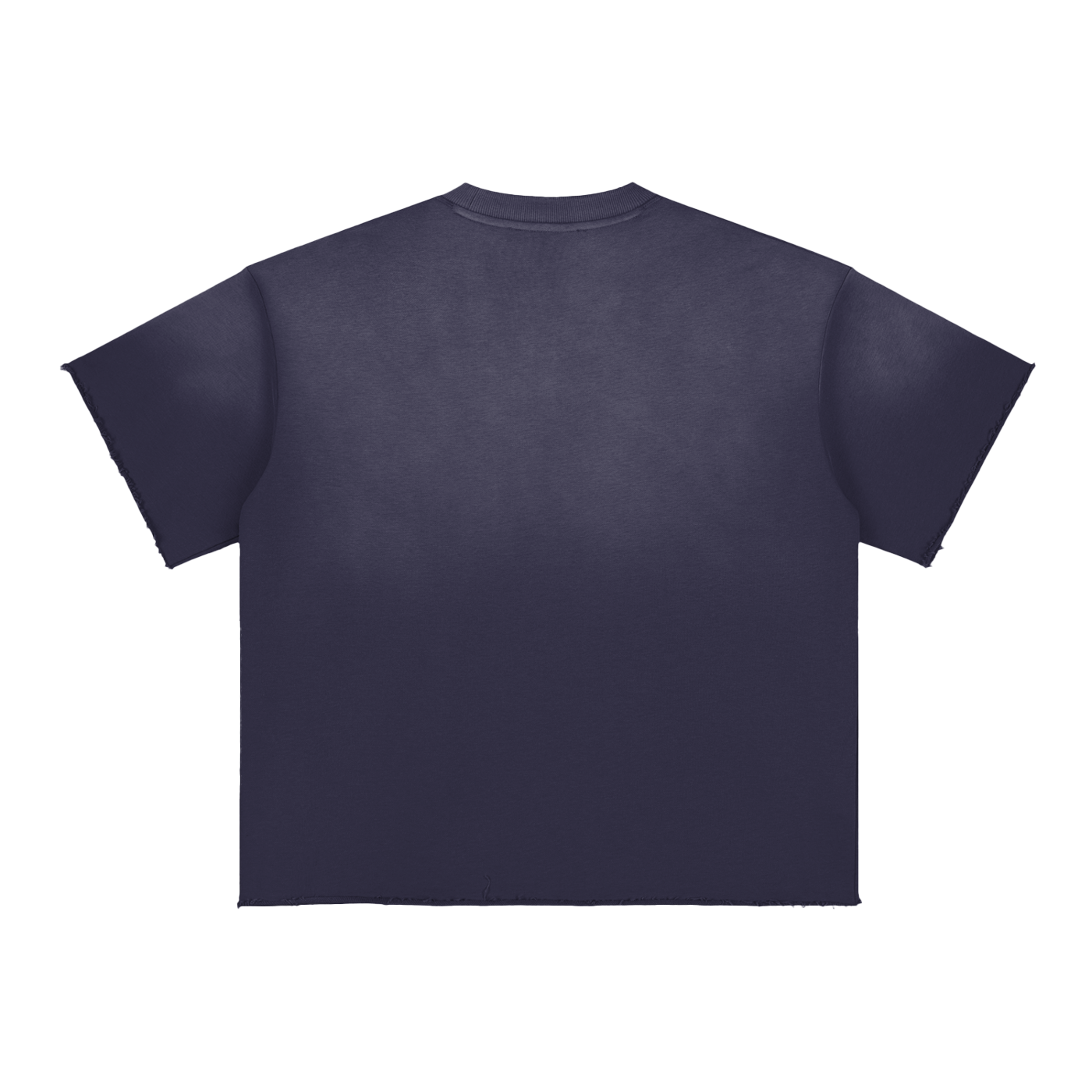 sun fade rough edge t-shirt navy back.png