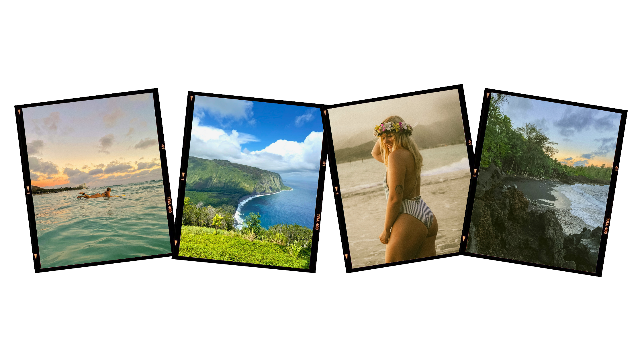 Film photos of a girl in Big Island, Hawaii