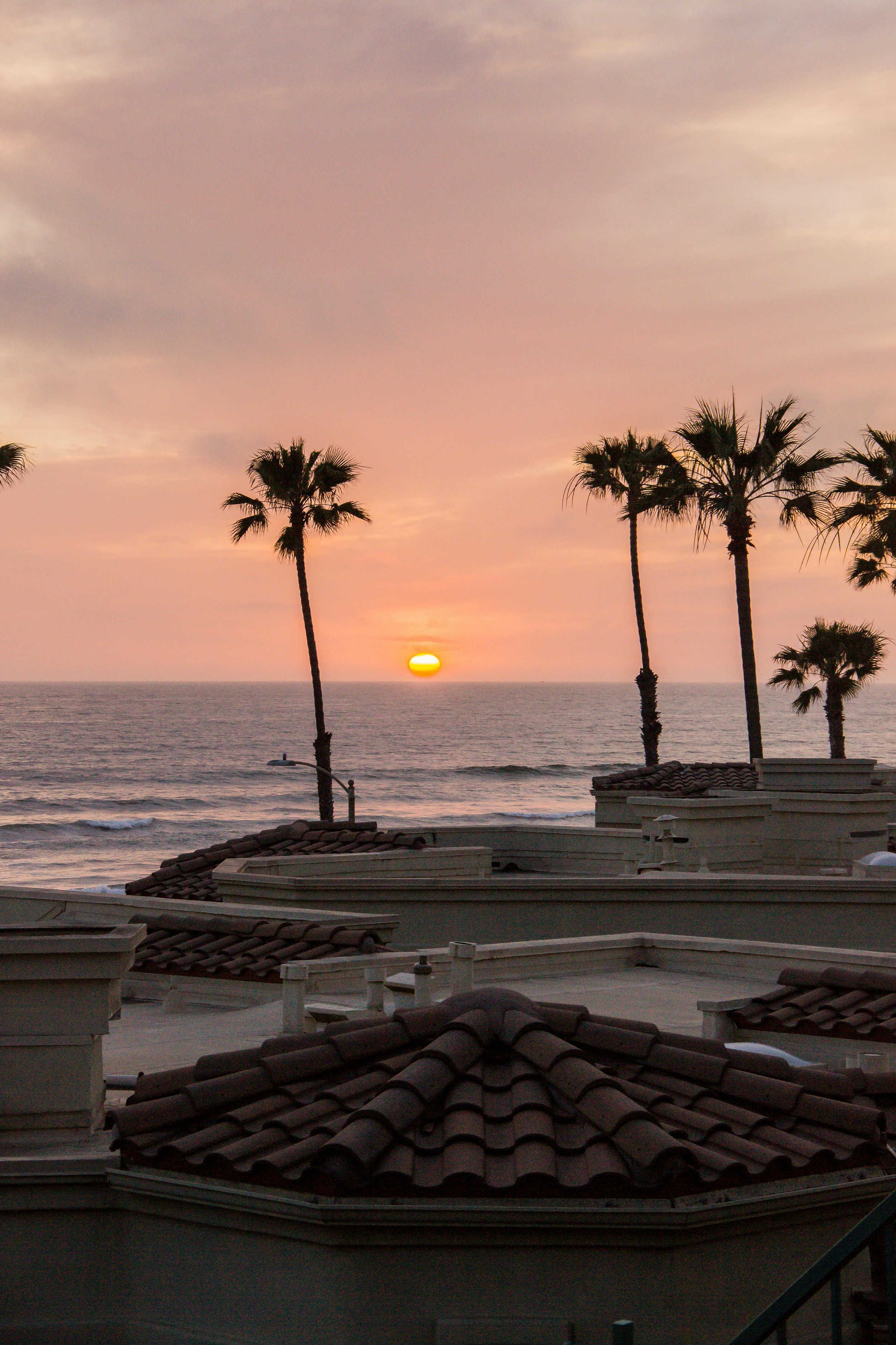 Sunrise bay view in California