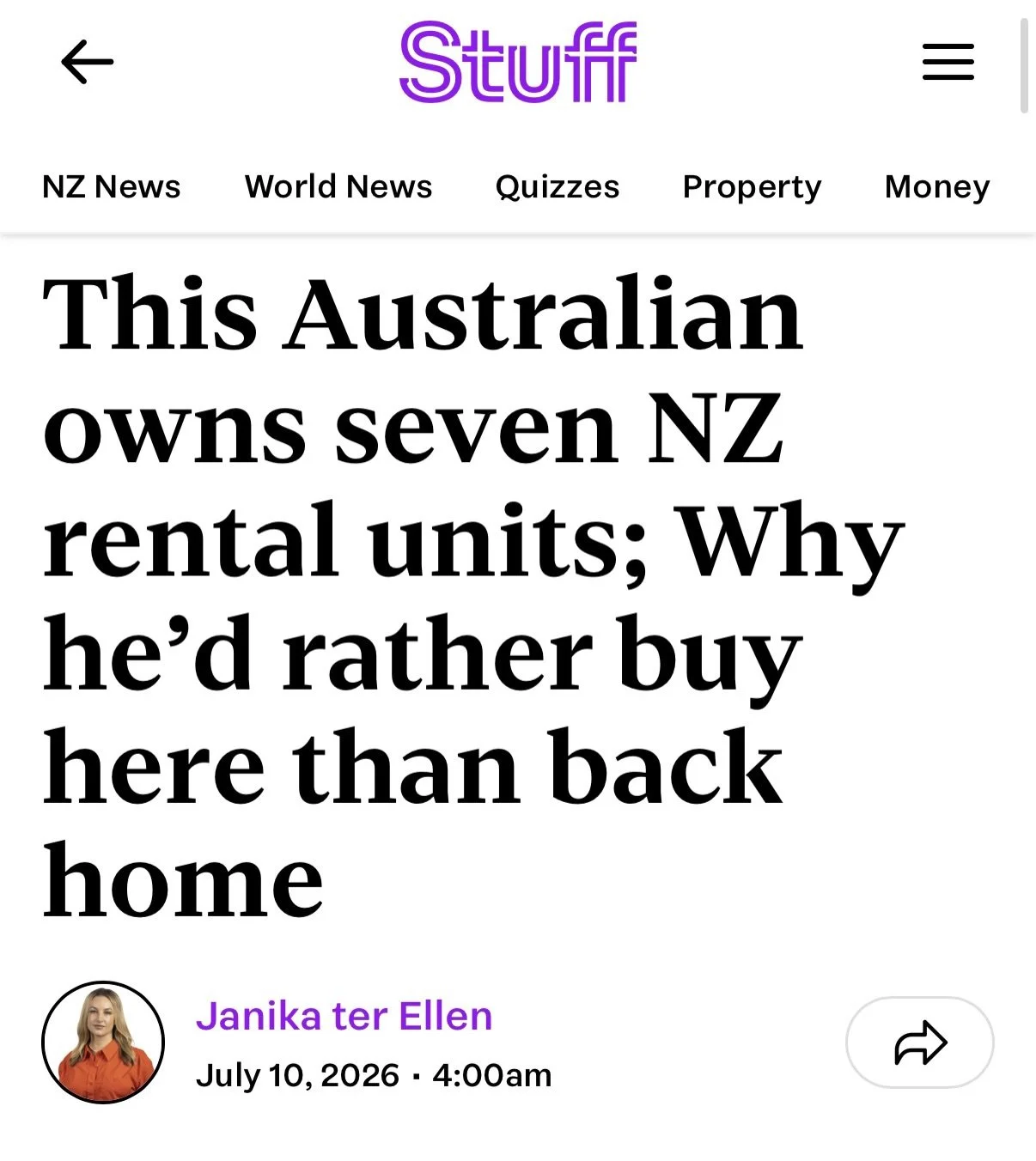 &lsquo;You stay away, I buy more&rsquo; 

Investors who have purpose, not excuses . These are the  investors we are privileged to serve. 

In 2023 @j.kaveen flew out from Aus to NZ, DMed Ilse, signed up to the first-ever Boardroom (multi-unit) intake