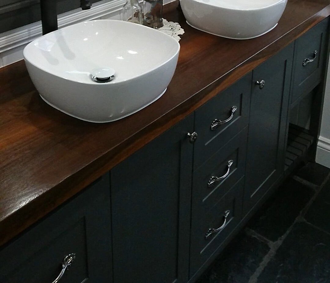 Ensuite Vanity Timber and Fuscous Grey