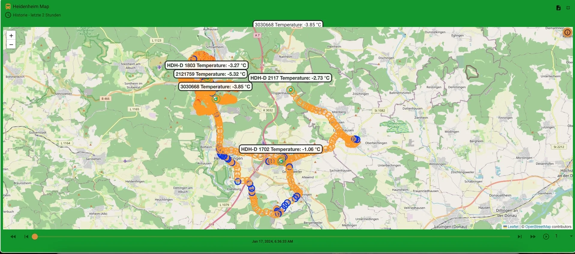 Heat Map Thermosensorik Heidenheim Elbesoft IoT Smart City