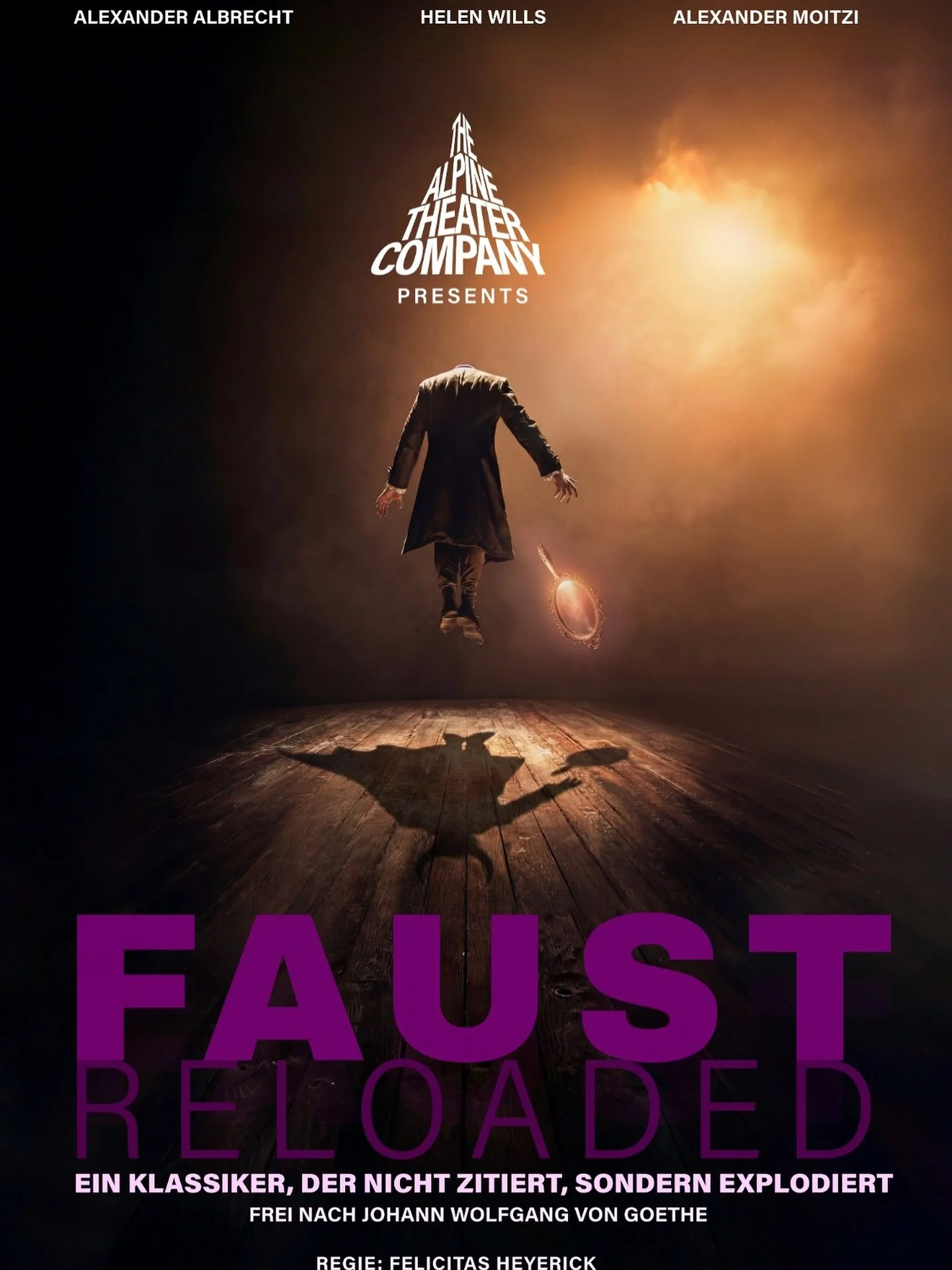 Ein Klassiker der nicht zitiert, sondern explodiert!
THE ALPINE THEATER COMPANY St. Moritz pr&auml;sentiert FAUST:RELOADED. 

*with English subtitles 

Das Team rund um Alexander Albrecht und Alexander Moitzi widmet sich jetzt einer weiteren legend&a