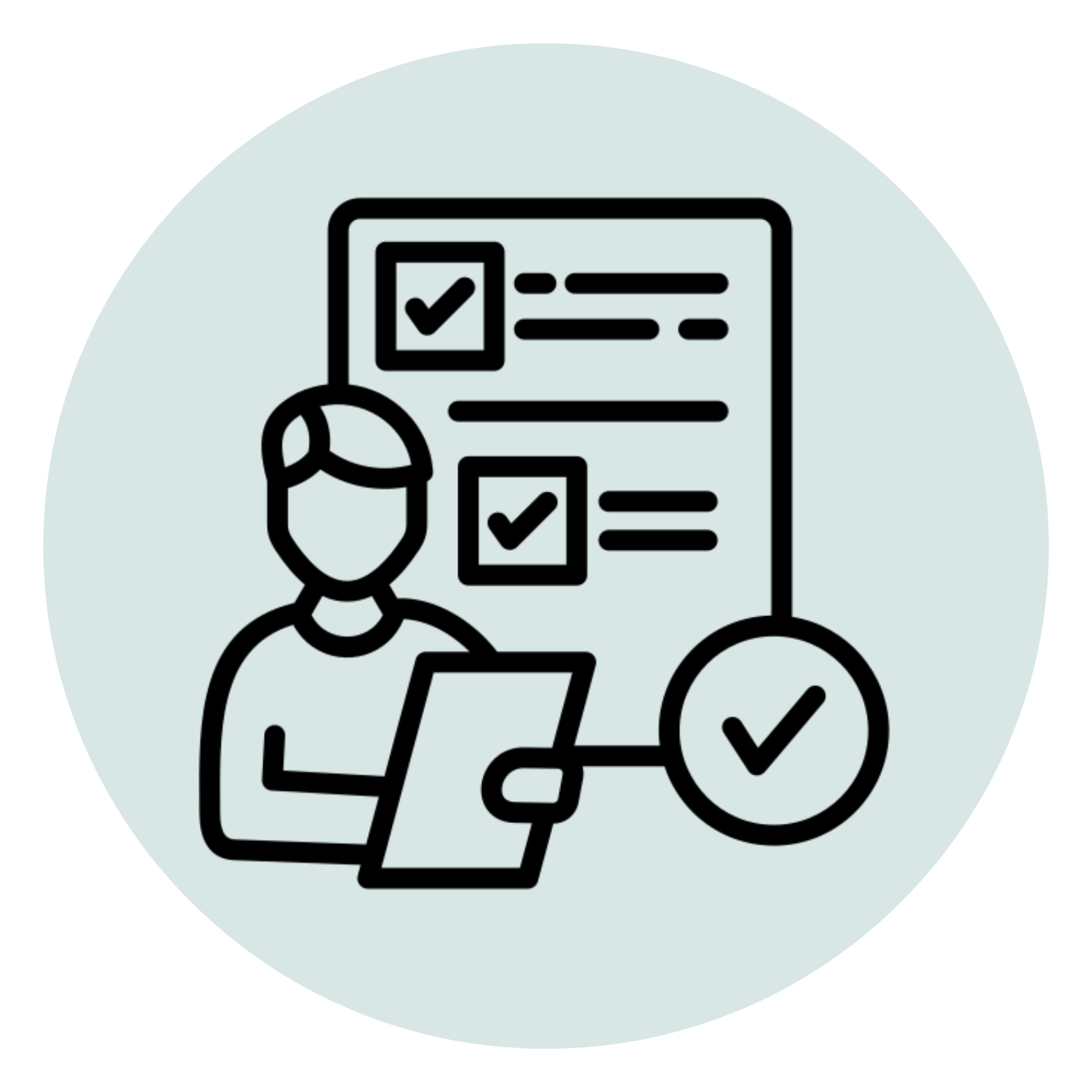 logo of someone checking a form 