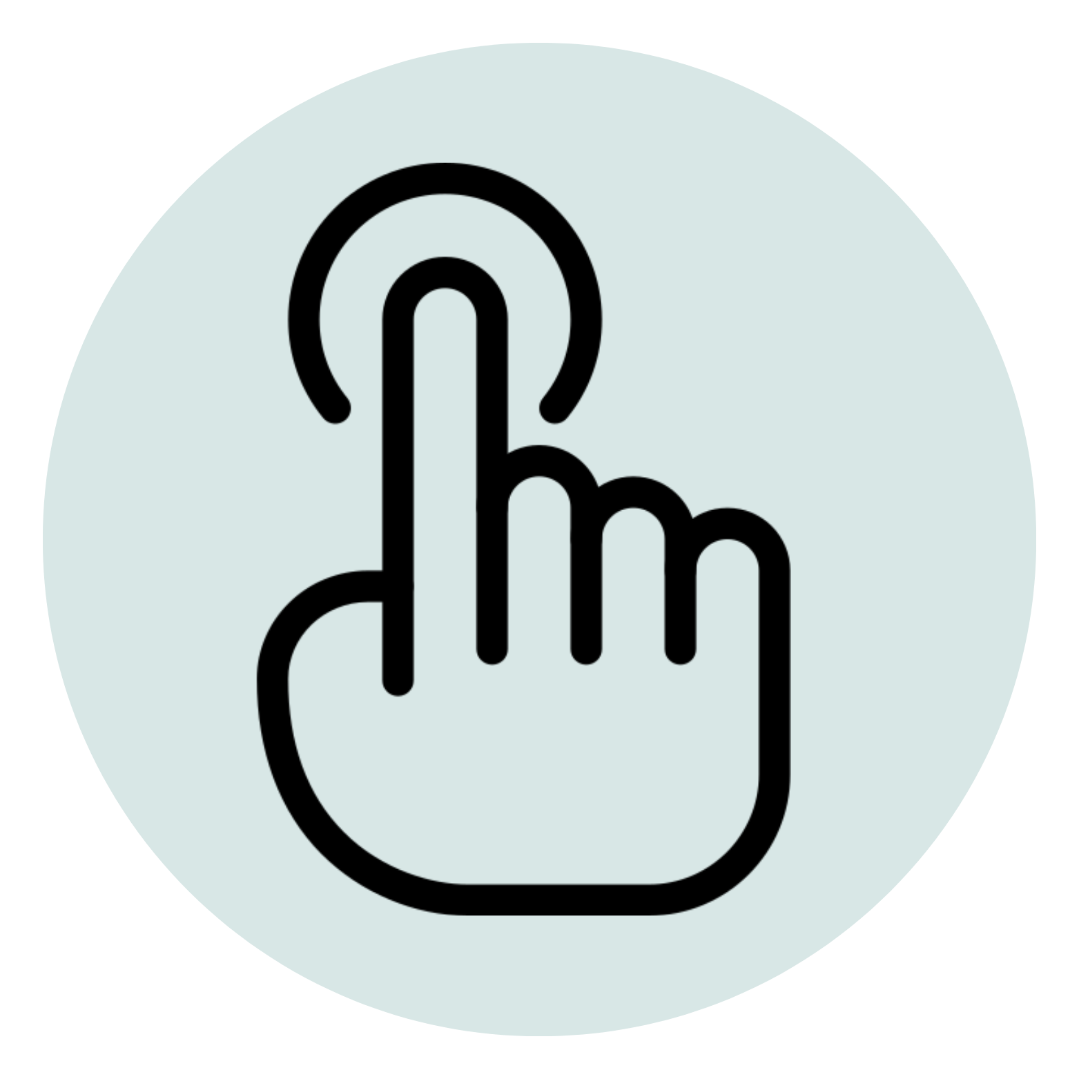 logo of a hand pressing on something