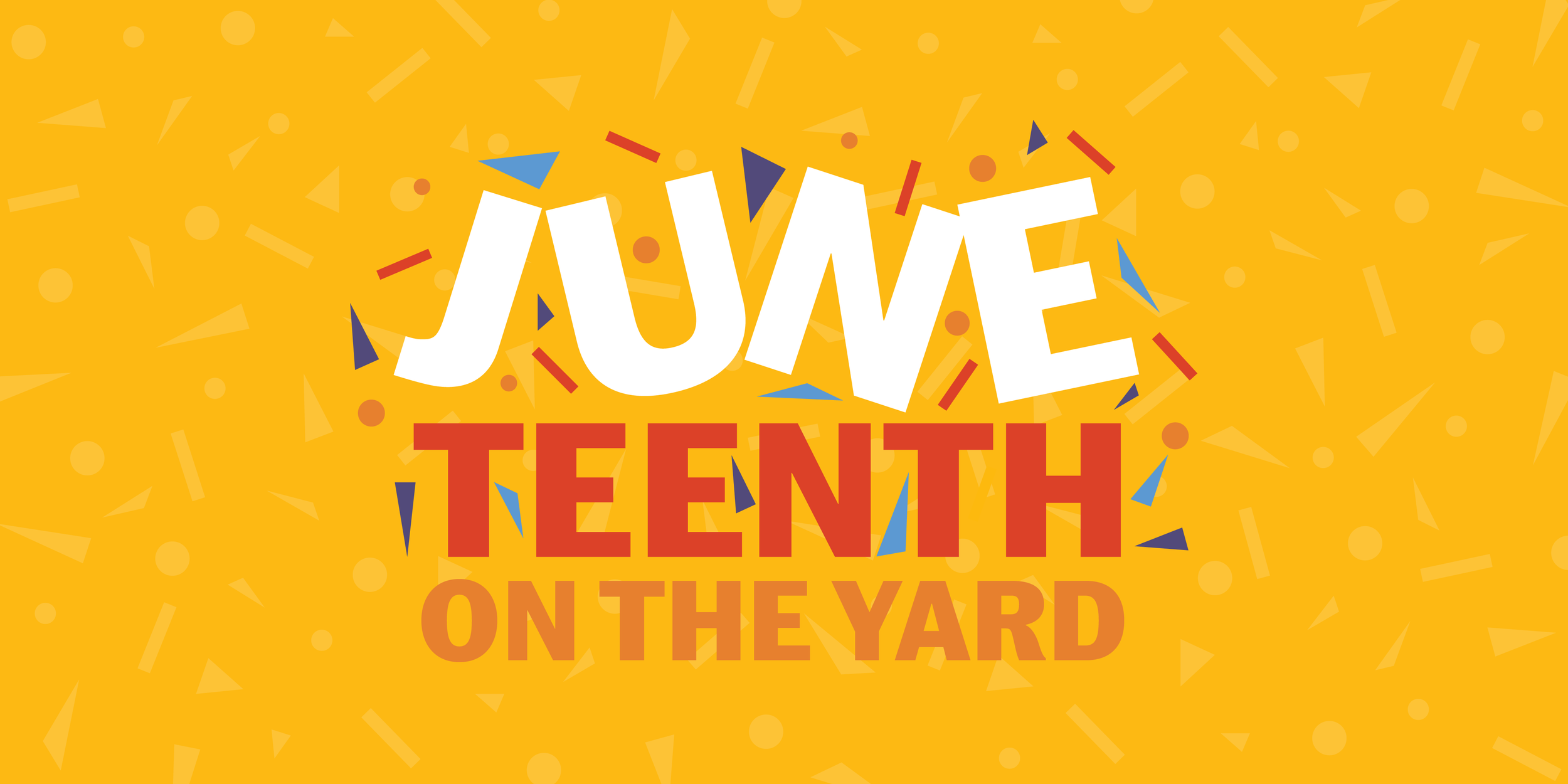 2024 branding for Juneteenth on the Yard (J.O.Y.) Celebration presented by the International African American Museum.