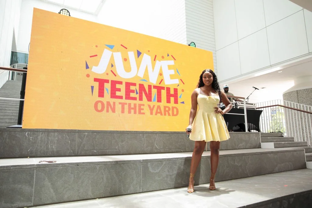 2024 branding for Juneteenth on the Yard (J.O.Y.) Celebration presented by the International African American Museum.