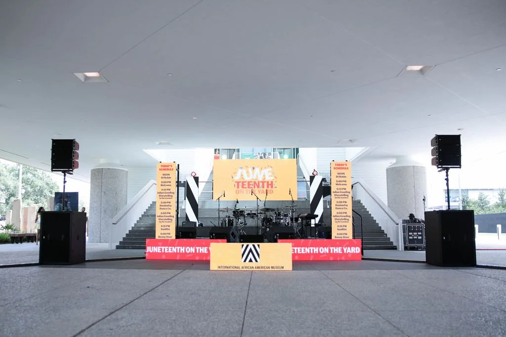 2024 branding for Juneteenth on the Yard (J.O.Y.) Celebration presented by the International African American Museum.
