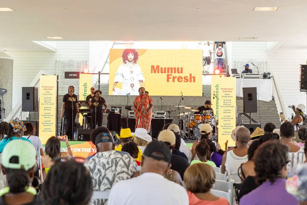 2025 branding for Juneteenth on the Yard (J.O.Y.) Celebration presented by the International African American Museum.