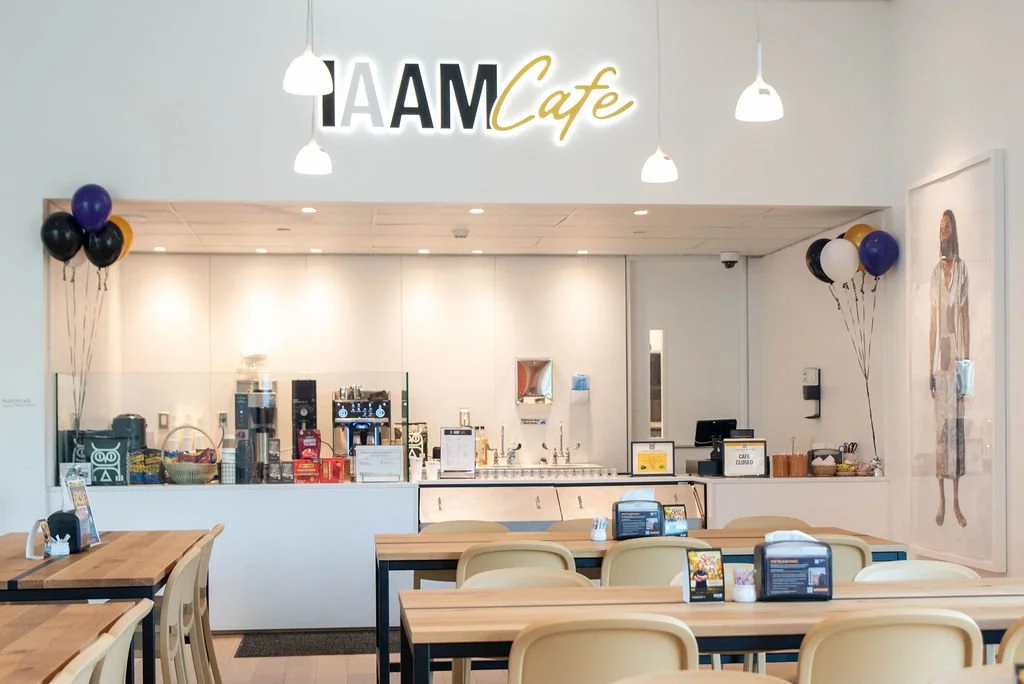 Designed mounted cafe signage