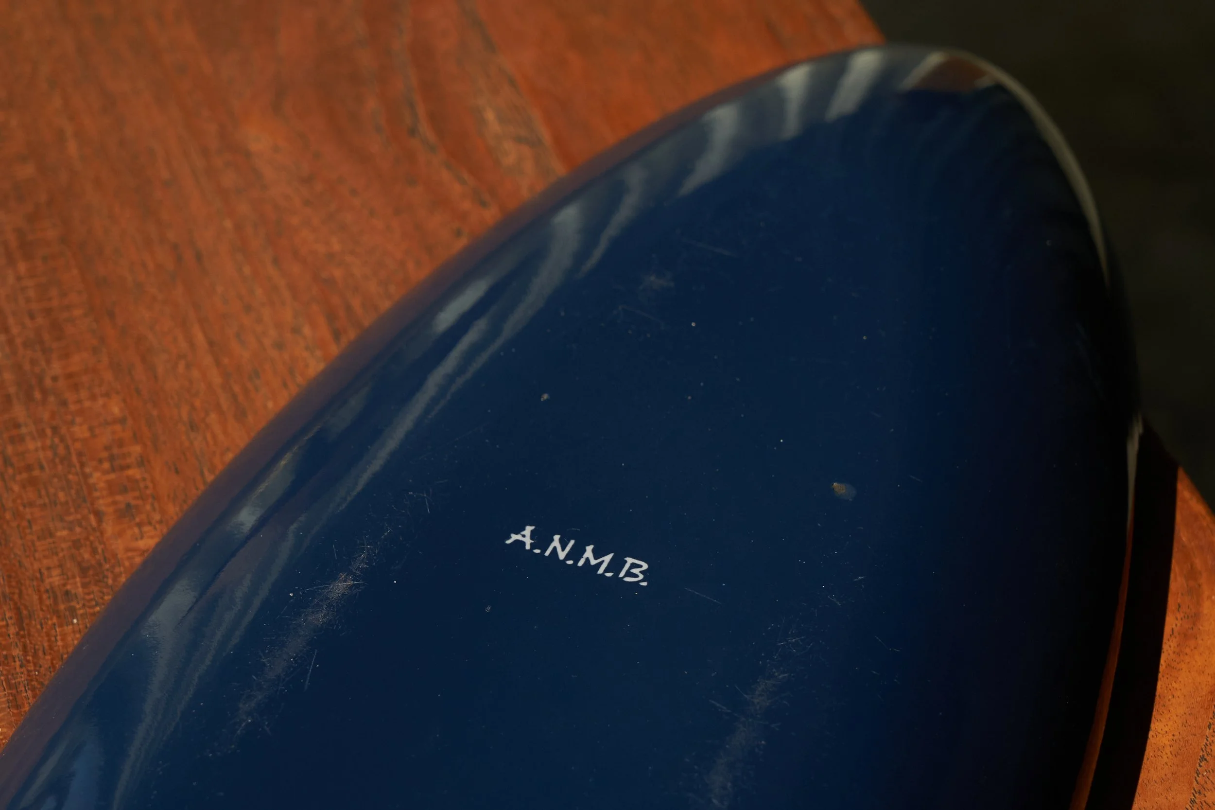 Jan Roëde CoBrA Inspired Centerpiece in Enameled Metal The Netherlands 1950s bottom view detail sign