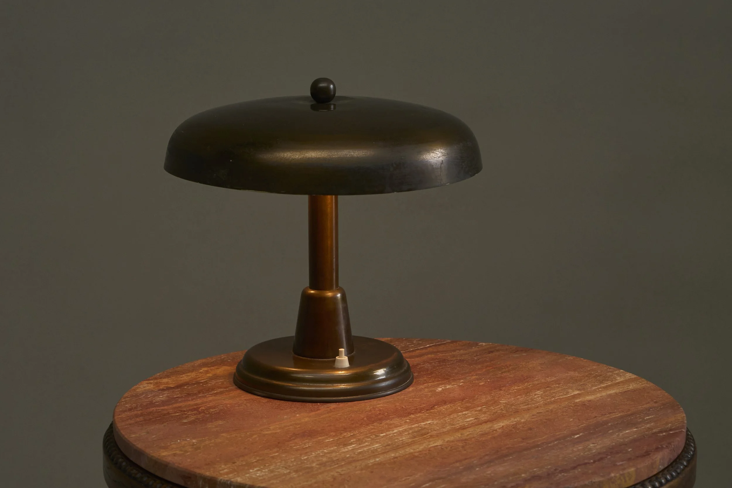 Stunning Italian Table Lamp in Patinated Brass 1950s