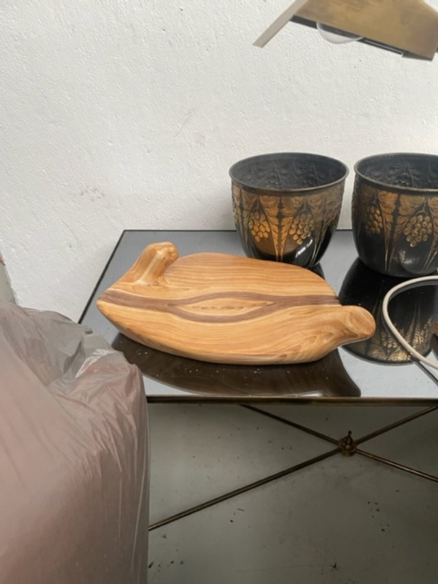 Faux Wood Ceramic Bowl