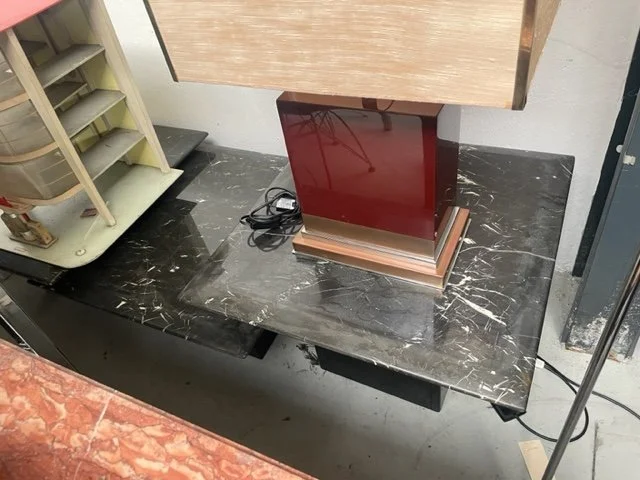 Set 3 tables black marble