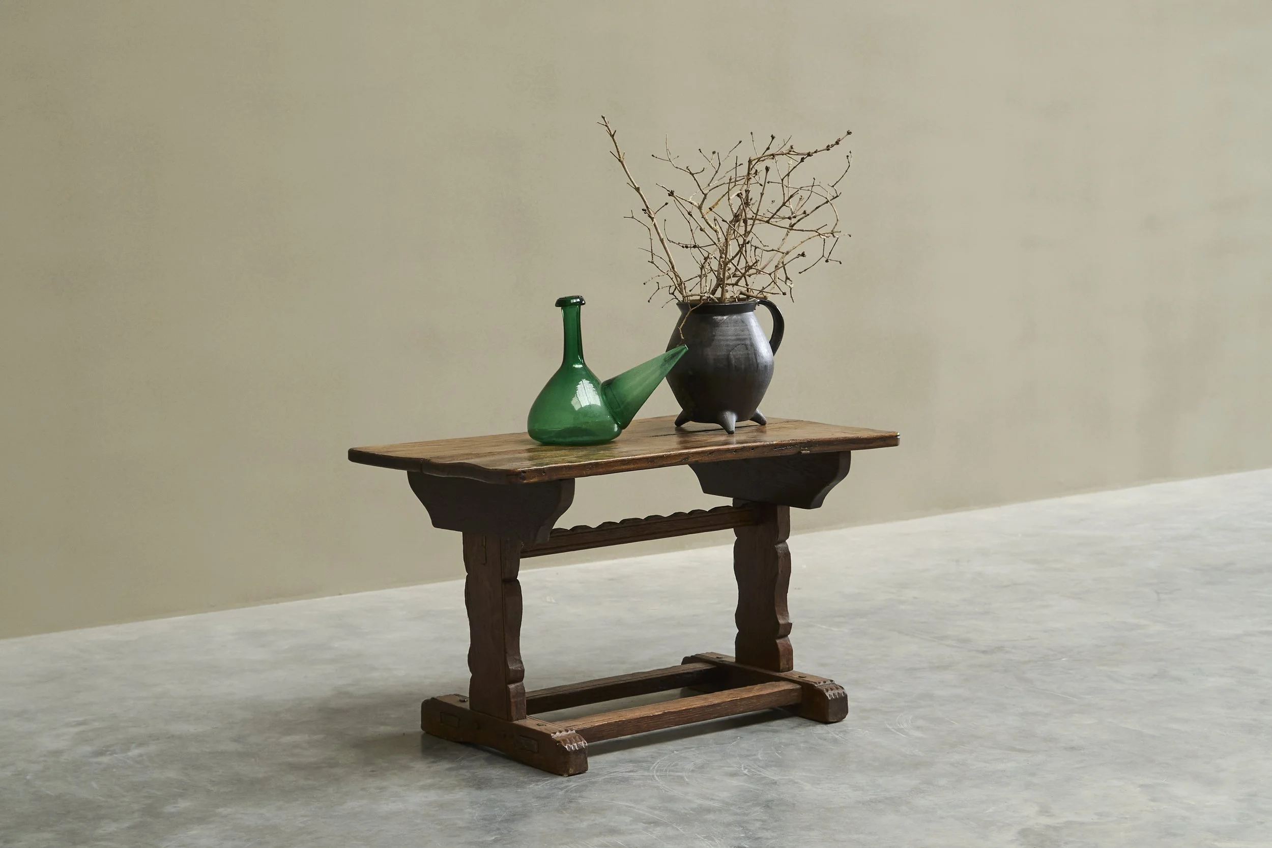 Antique Trestle Side Coffee Table 04.jpg