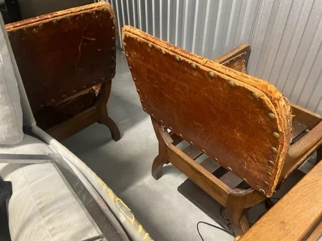 Set Deep Lounge Chairs Leather