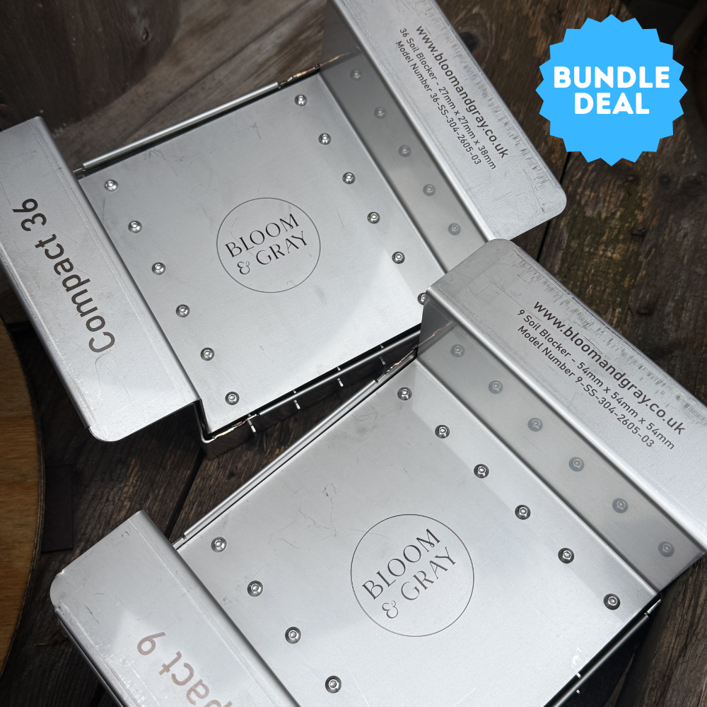 Compact Soil Blocker Bundle (9 + 36 Blockers in Stainless Steel)
