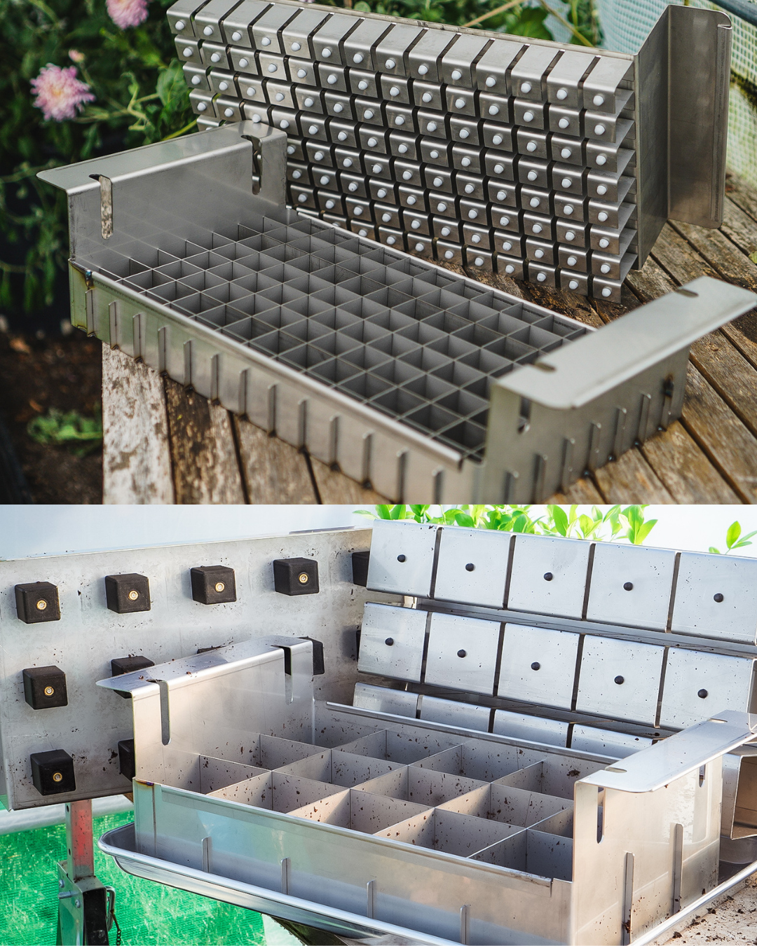 112 Soil Blocker + 15 Blocker & Potting On Plate Bundle