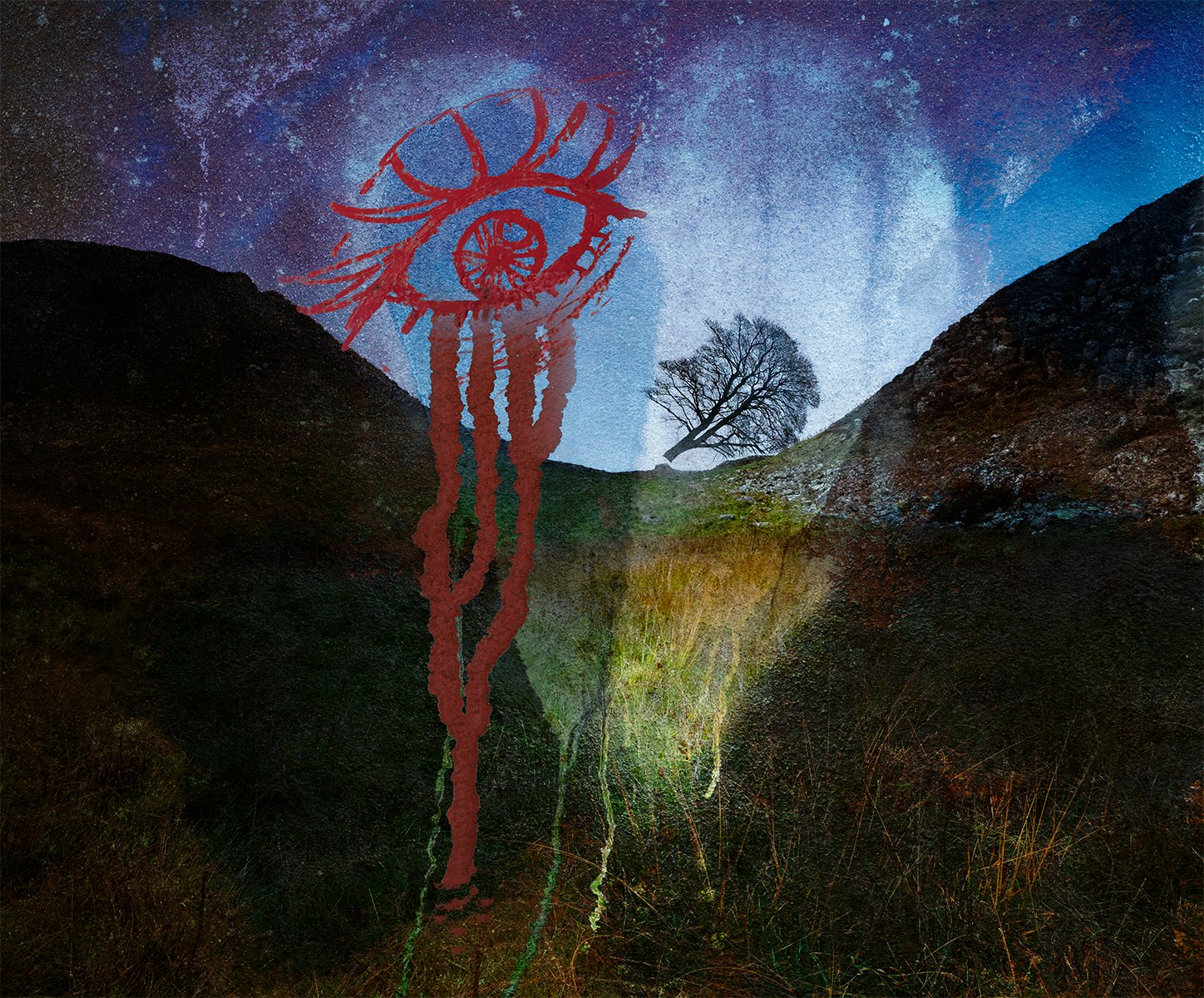 FELLED, an image created to explore my feelings aboutthe felling of eh tree at Sycamore Gap