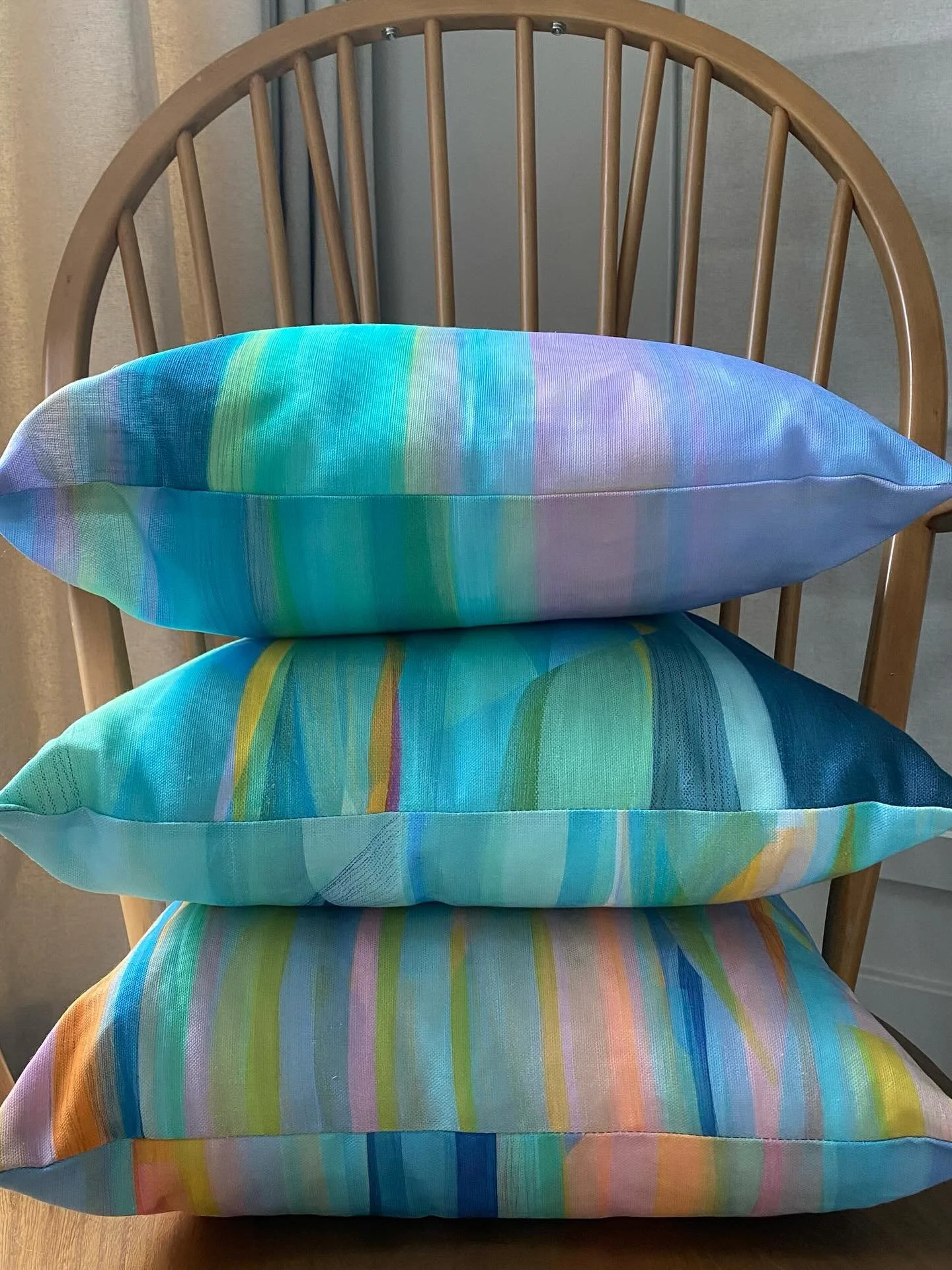 They’re back in stock and ‘Coastal Haze’ joins the collection. Hurry as limited numbers available.
Add a vibrant touch to any room with my new textile collection of colourful art cushions. 
My cushions feature bright and bold desi