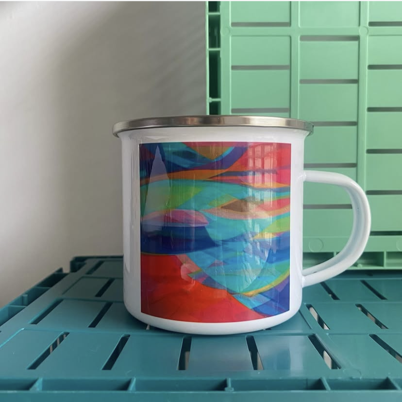 10oz Enamel Mug - Suspended in colour