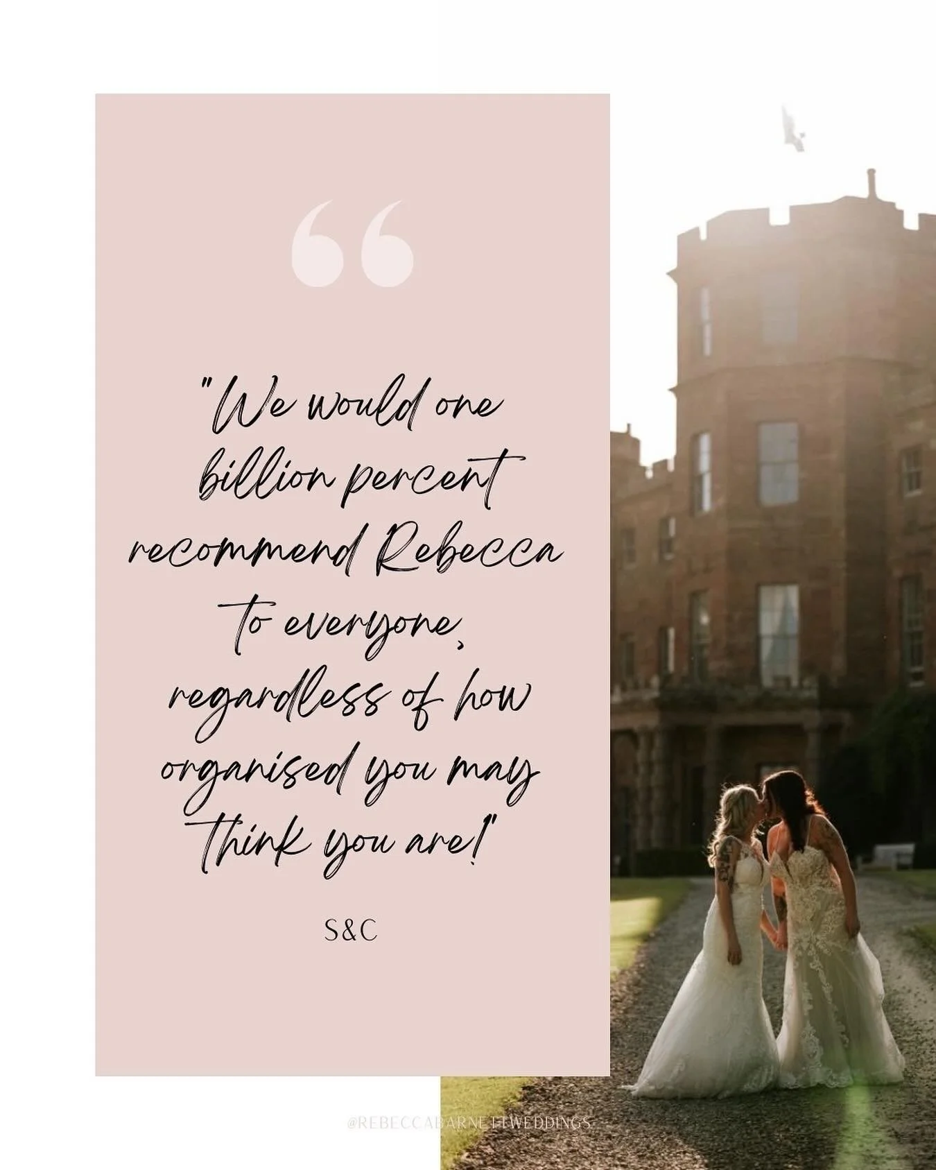 Receiving messages from clients after their wedding means so so much to me. This message from Shona and Chelsea had me in tears! 🥹
⠀⠀⠀⠀⠀⠀⠀⠀⠀
&ldquo;We would one billion percent recommend Rebecca to EVERYONE, regardless how organised you may think yo