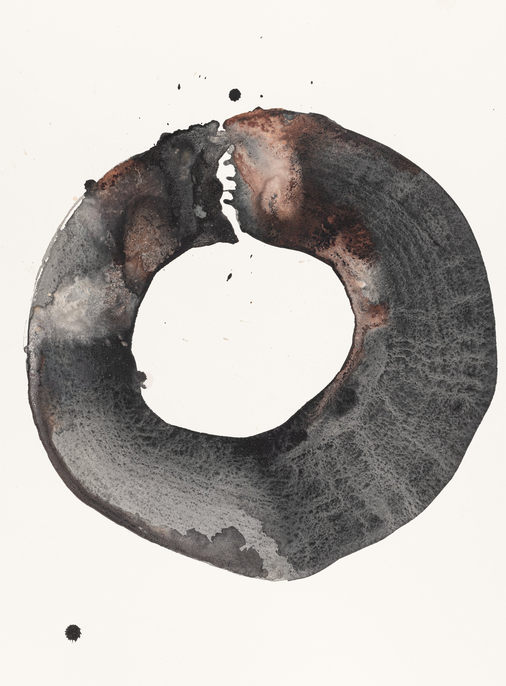 Ensof, 2021, 56/76cm, inks and pigments on paper: Domaine Du Castel Ma'ale Hachamisha vineyard burnet vines- wild fires Of 2021
Kerem Barak Bko'a vineyard exhausted
Colombard grape skins and limestone
Soreq wine making school-american oak chips