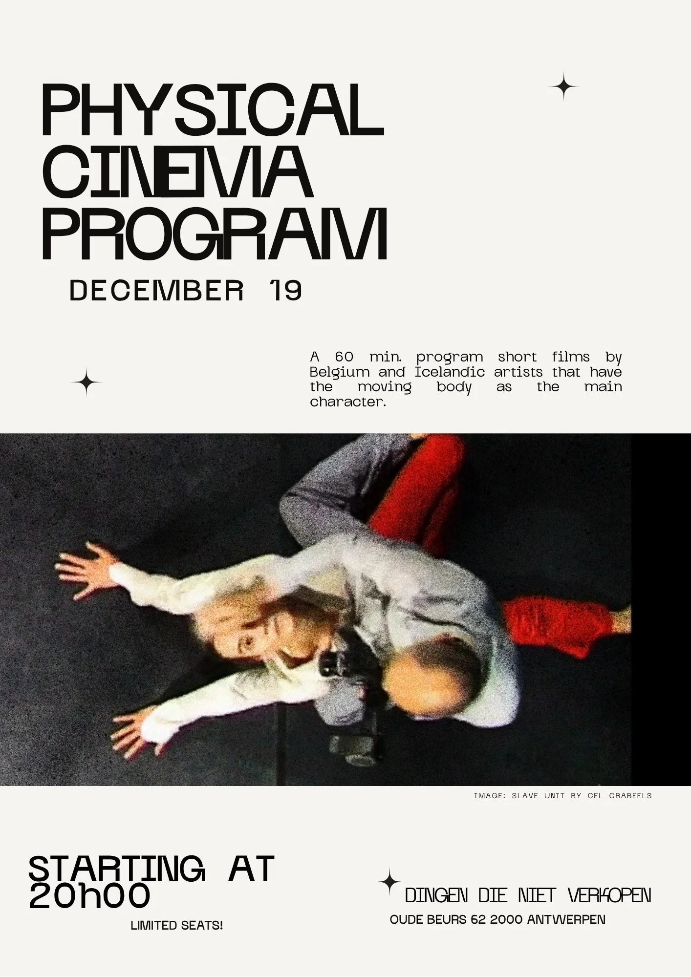 Physical Cinema Program with Helena Jonsdottir and Astrid De Haes