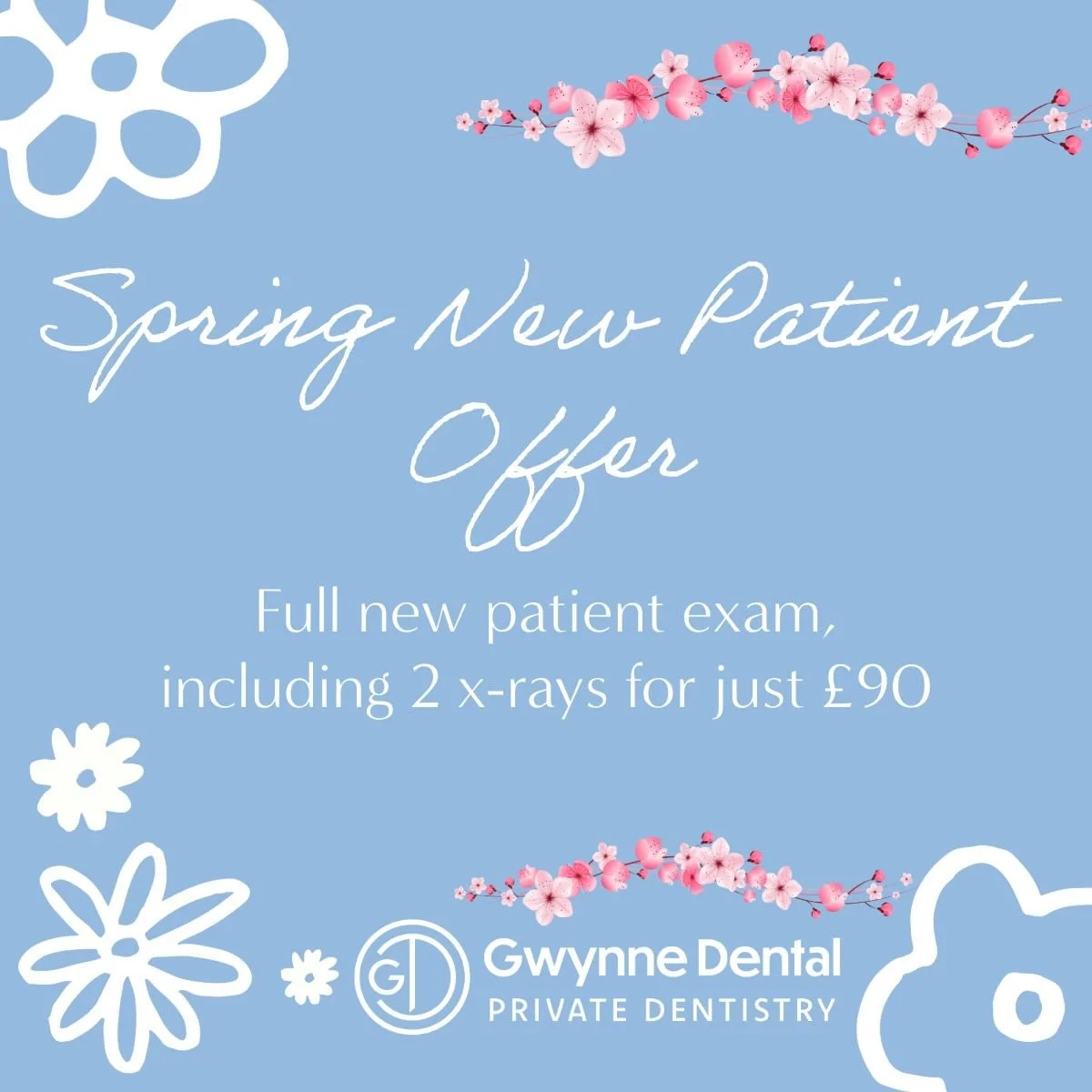 ✨🌸 Spring New Patient Offer🌸✨

We are excited to announce our Spring New Patient Offer!🌷

This offer includes a full dental examination, including 2 x-rays for just &pound;90! The usual price of this package is &pound;132!🦷

To book an appointmen