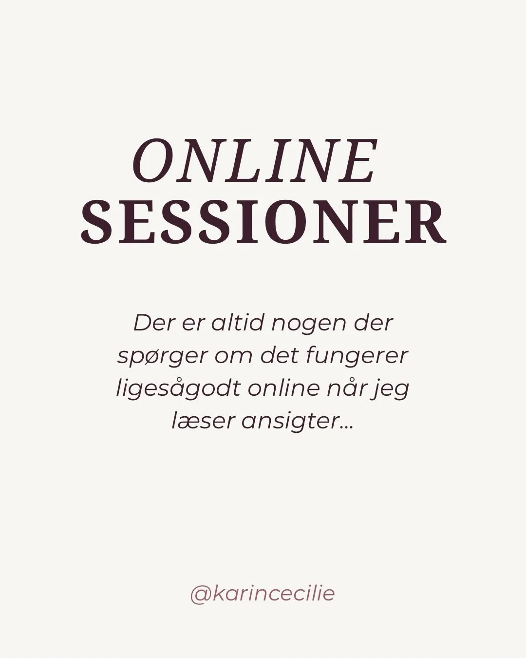 &bull; ONLINE SESSIONER &bull; 

De allerfleste sessioner med ansigtl&aelig;sning foreg&aring;r over zoom. Det har de gjort fra starten af, de sidste fem &aring;rene. (Iihh snart jubil&aelig;um 🎉) 

Og jeg f&oslash;ler at det giver den absolut smukk