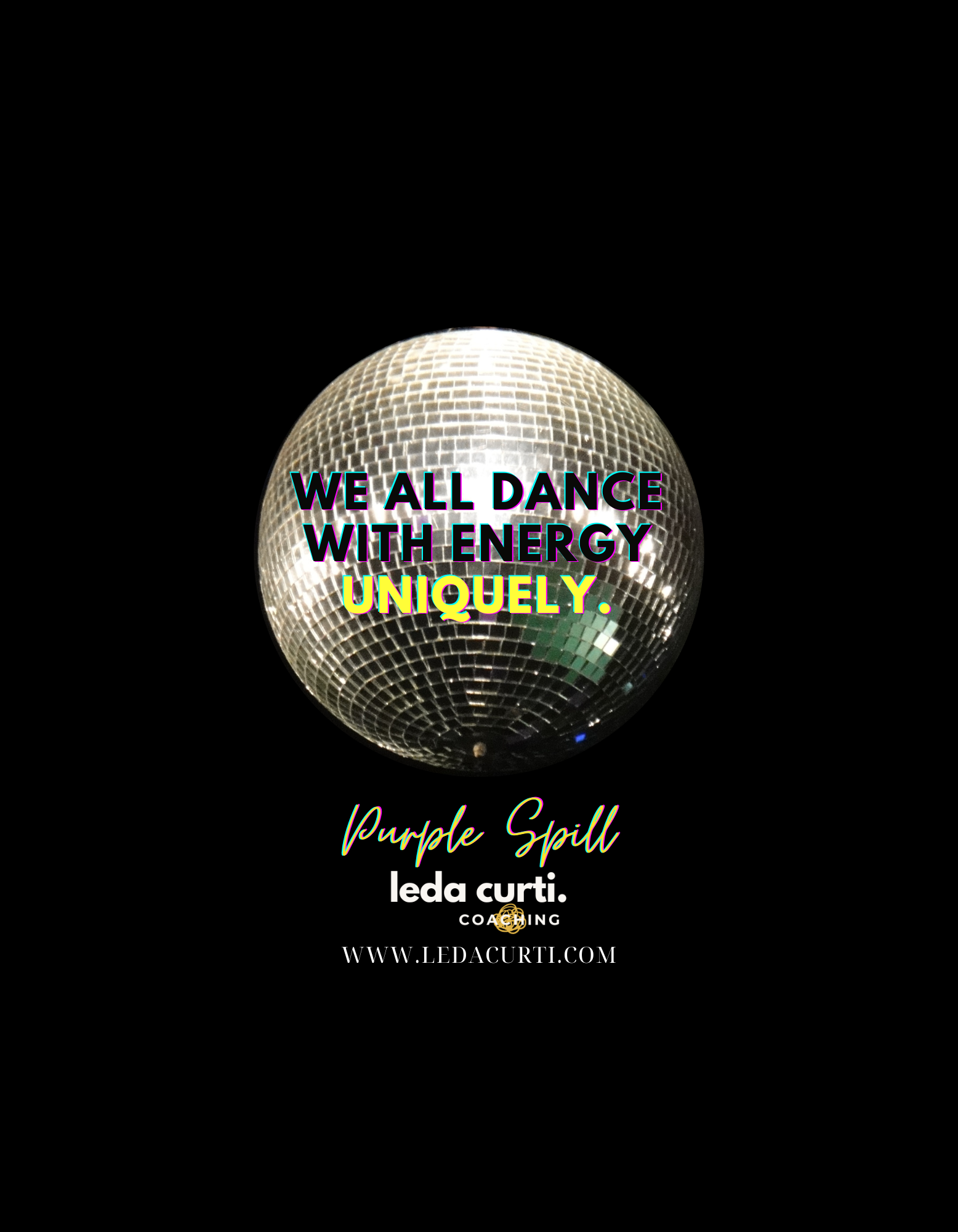 Leda Curti Logo "We all dance with energy uniquely."