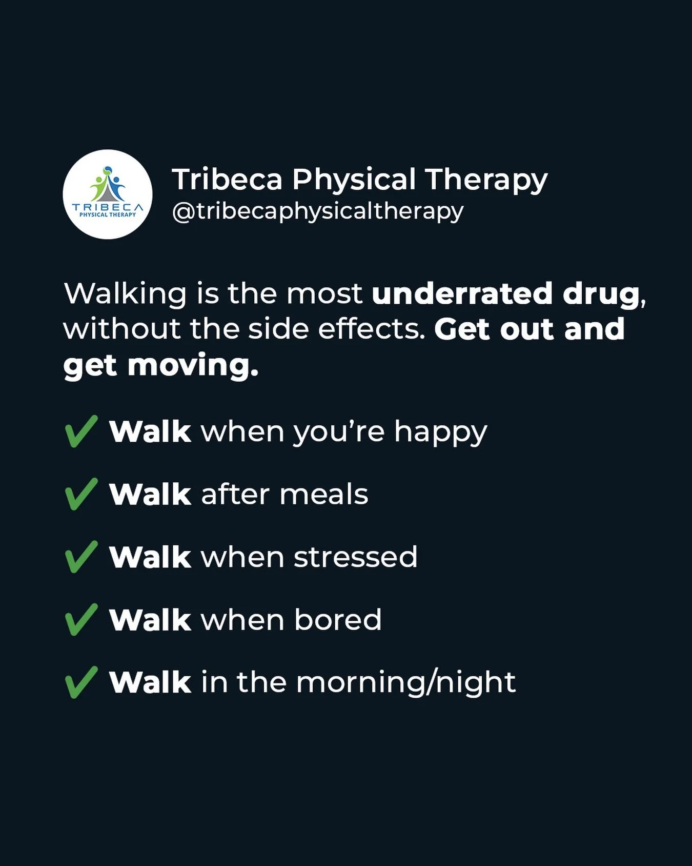 Walking might be the simplest way to feel better &mdash; physically and mentally. 🚶🏼&zwj;♂️

Whether it&rsquo;s after meals, when stress hits, or just to clear your head, those daily steps add up to real results with zero downsides. 👣

Small movem