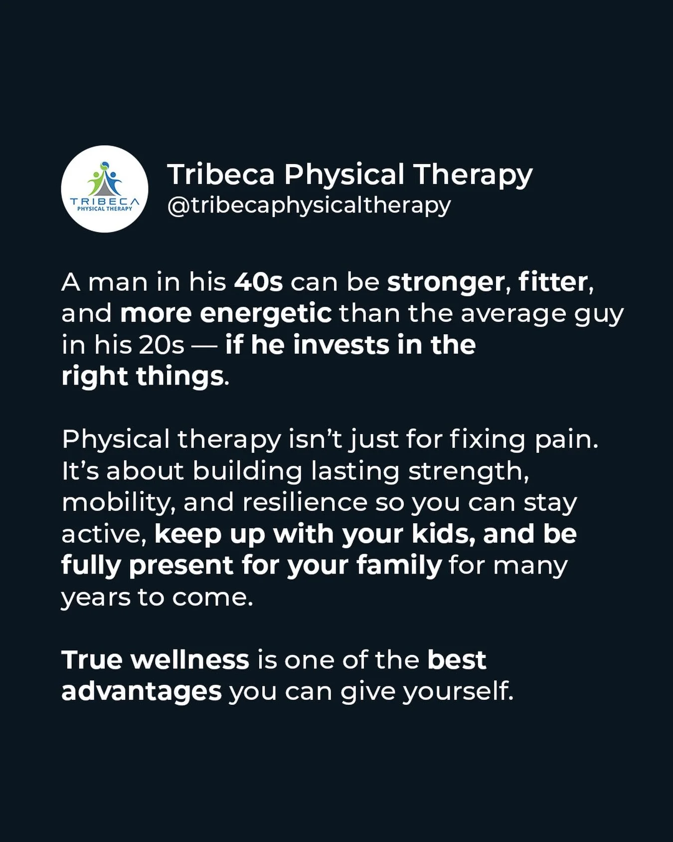 Father&rsquo;s Day is just around the corner 💙

This is your reminder that real strength as a man isn&rsquo;t about age &mdash; it&rsquo;s about how well you take care of your body so you can keep up with your kids and be fully present for your fami