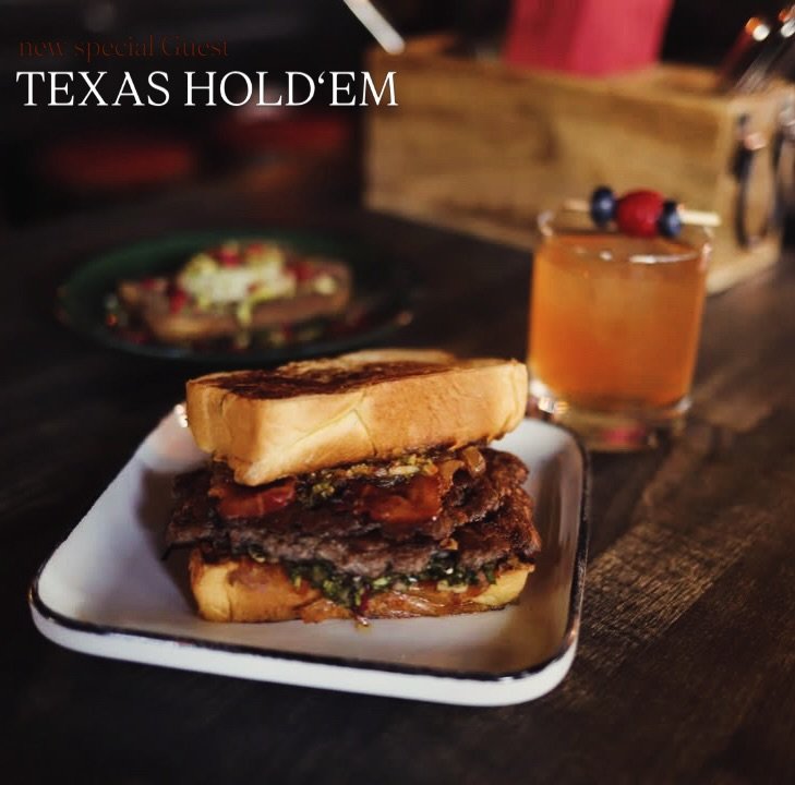 Zeit f&uuml;r einen neuen&hellip;
Special Guest! 🔥🍔

TEXAS HOLD&rsquo;EM 🤠&clubs;️ 

Brioche Toast ~ Cheese Melted Toast
Cowboy Butter 
caramelized Onions
Millionaires Bacon 
2x Smashed Beef &aacute; 80g
Chimichurri

&spades;️&hearts;️&clubs;️&dia