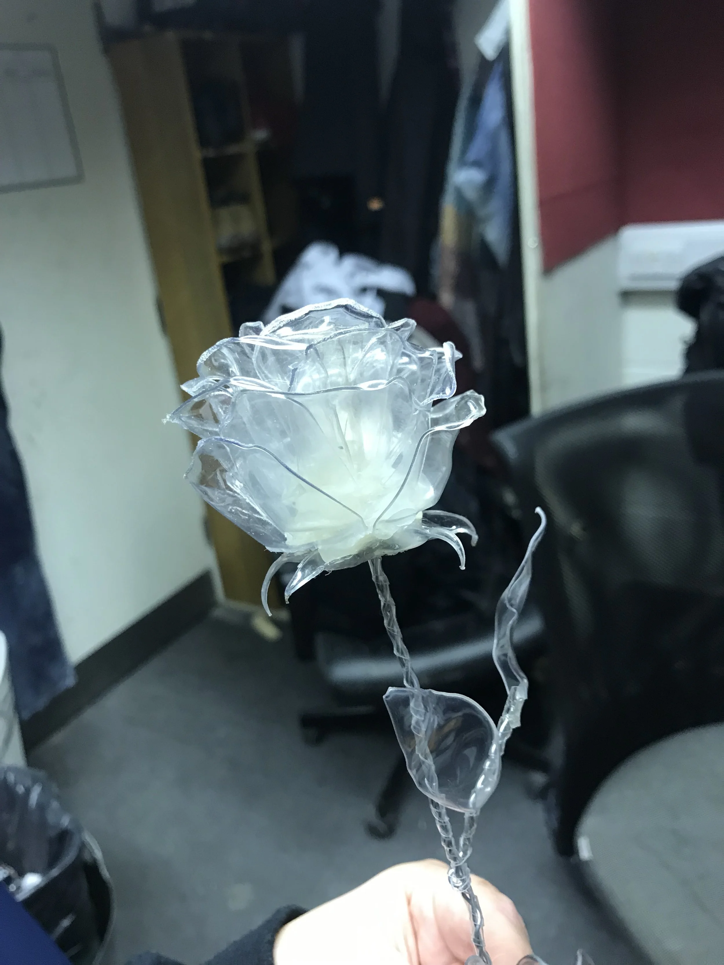 Rose Prop made of plastic Bottles for Midsummer Night's Dream, RADA 2020
